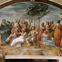 Parnassus, aus der Stanza della Segnatura, 1510-11